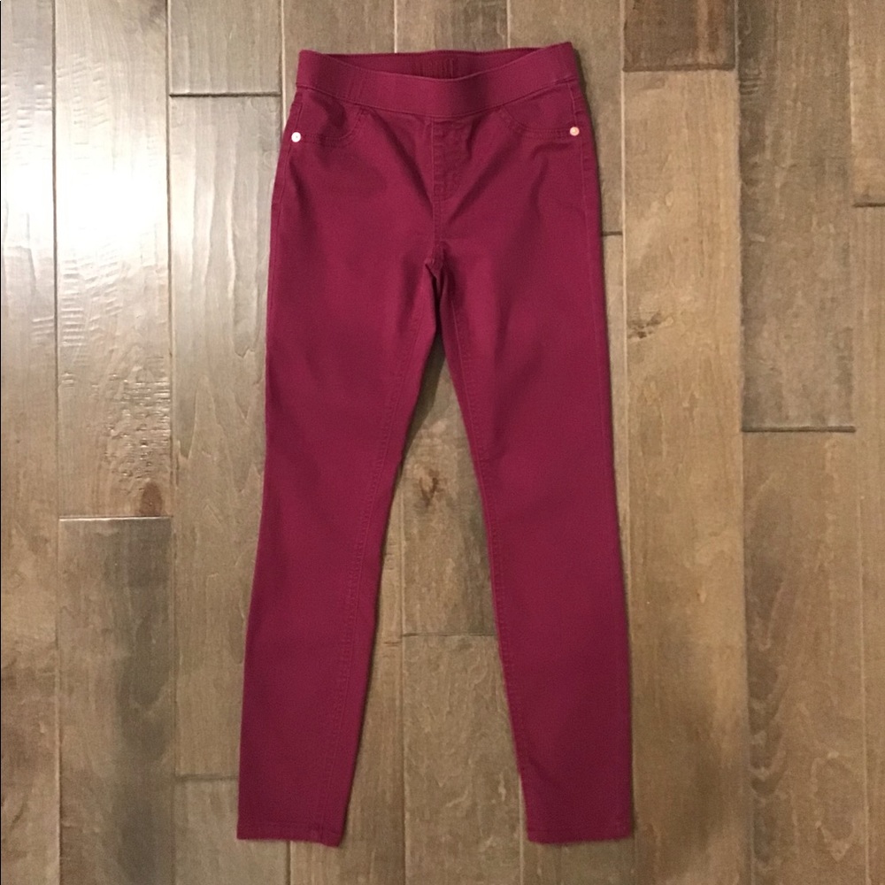 Justice cranberry mid rise leggings
